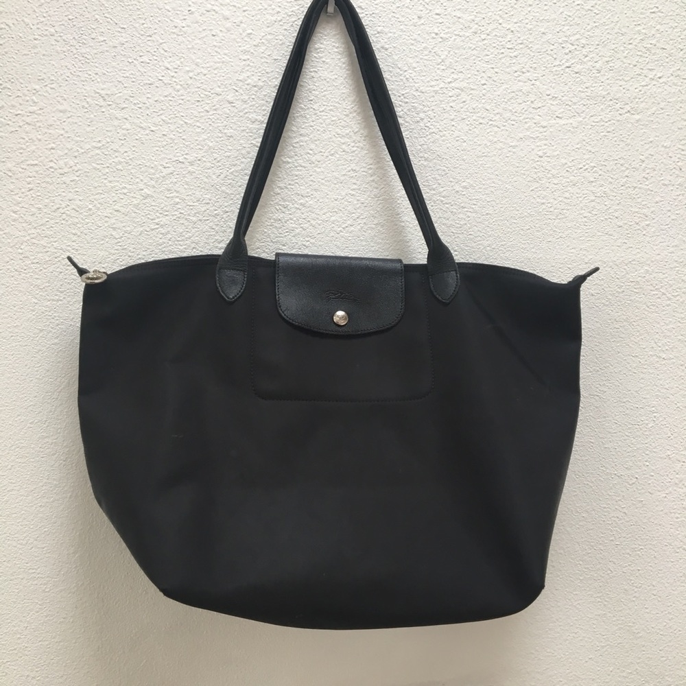 Longchamp Large Pliage Neo Nylon & Leather Tote